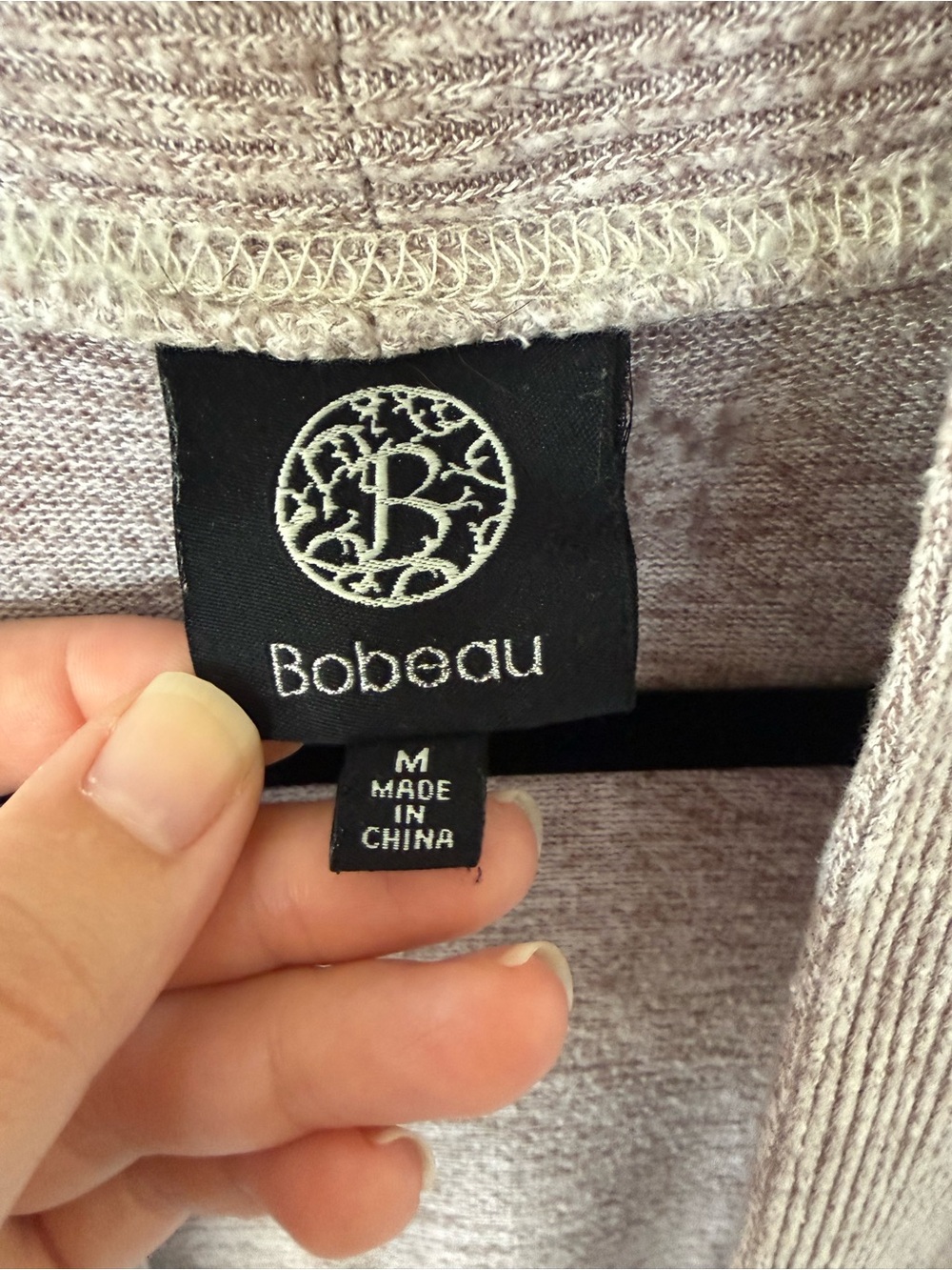 Bobeau Heather Gray Open Front Shawl Collar Cardigan Sweater Medium - Picture 2 of 7